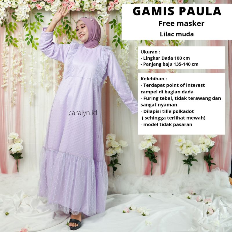 GAMIS BRUKAT TERBARU 2023MEWAH KEKINIAN DRESS BRUKAT MUSLIM TILE MEWAH PAULA