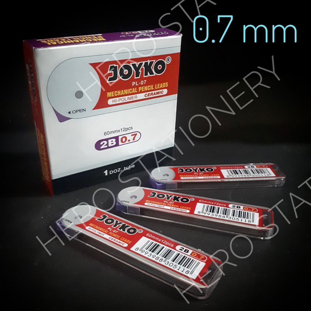 

Isi pensil mekanik joyko 2B 0.7 mm PL-07 . 12 tube