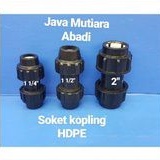 Socket kopling HDPE 2'' sambungan ke selang PE Hitam selang PDAM 2''