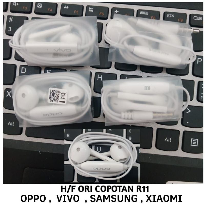 Hf Handsfree Headset Cabutan Ori Oppo Vivo