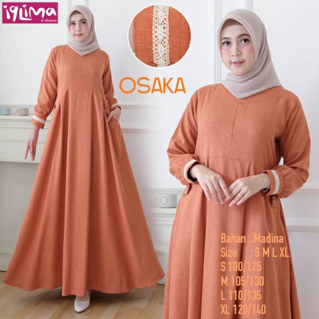 Osaka Dress Gamis Dress Katun Madina Busui