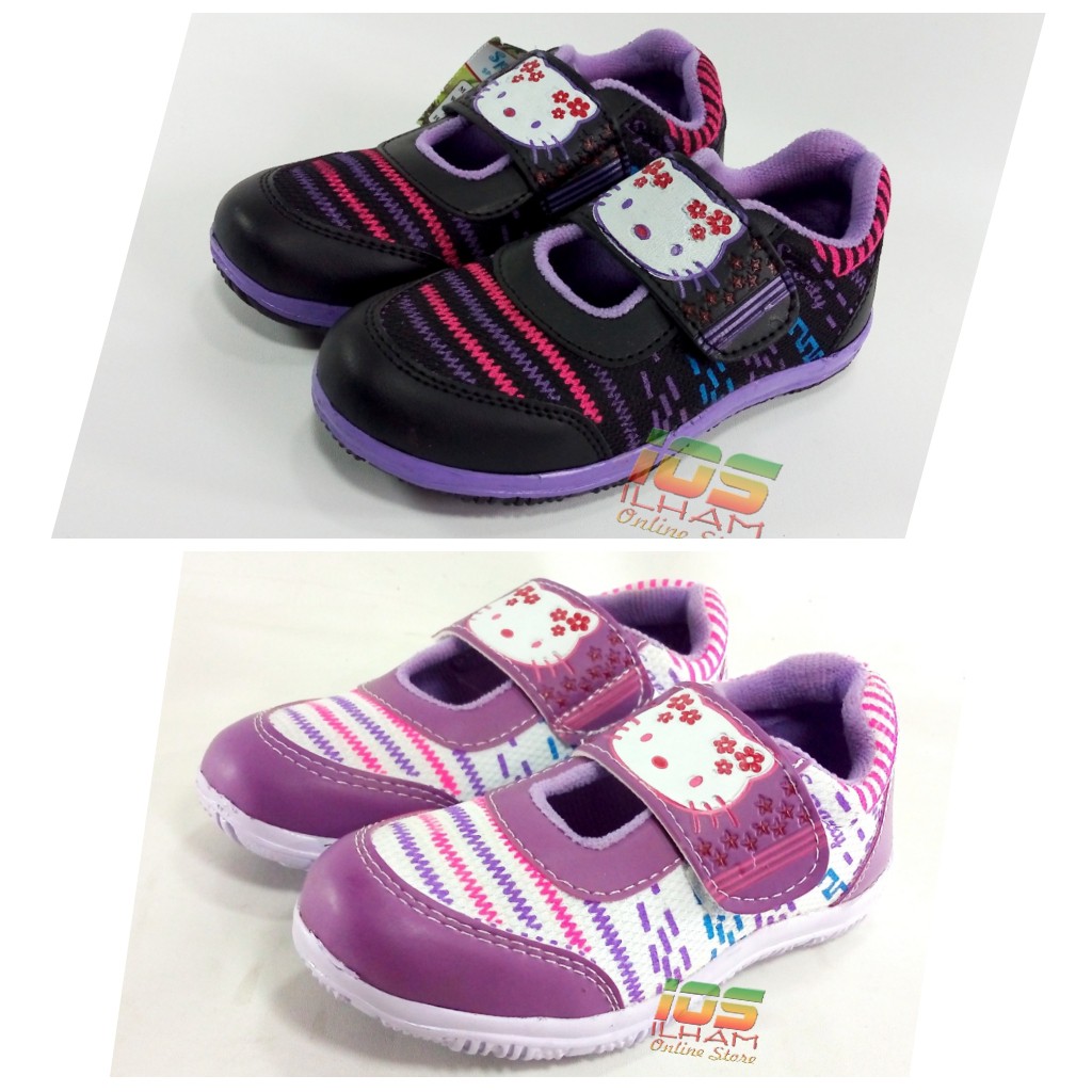 Sporty Hello Kitty LB/BR Sepatu Anak Perempuan Size 26-35 Hitam Ungu