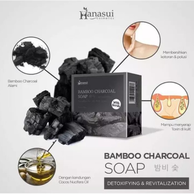 HANASUI Bar Soap Coffee White Rice Bamboo Charcoal Aloe Vera | Sabun Batang Scrub 60gr BPOM