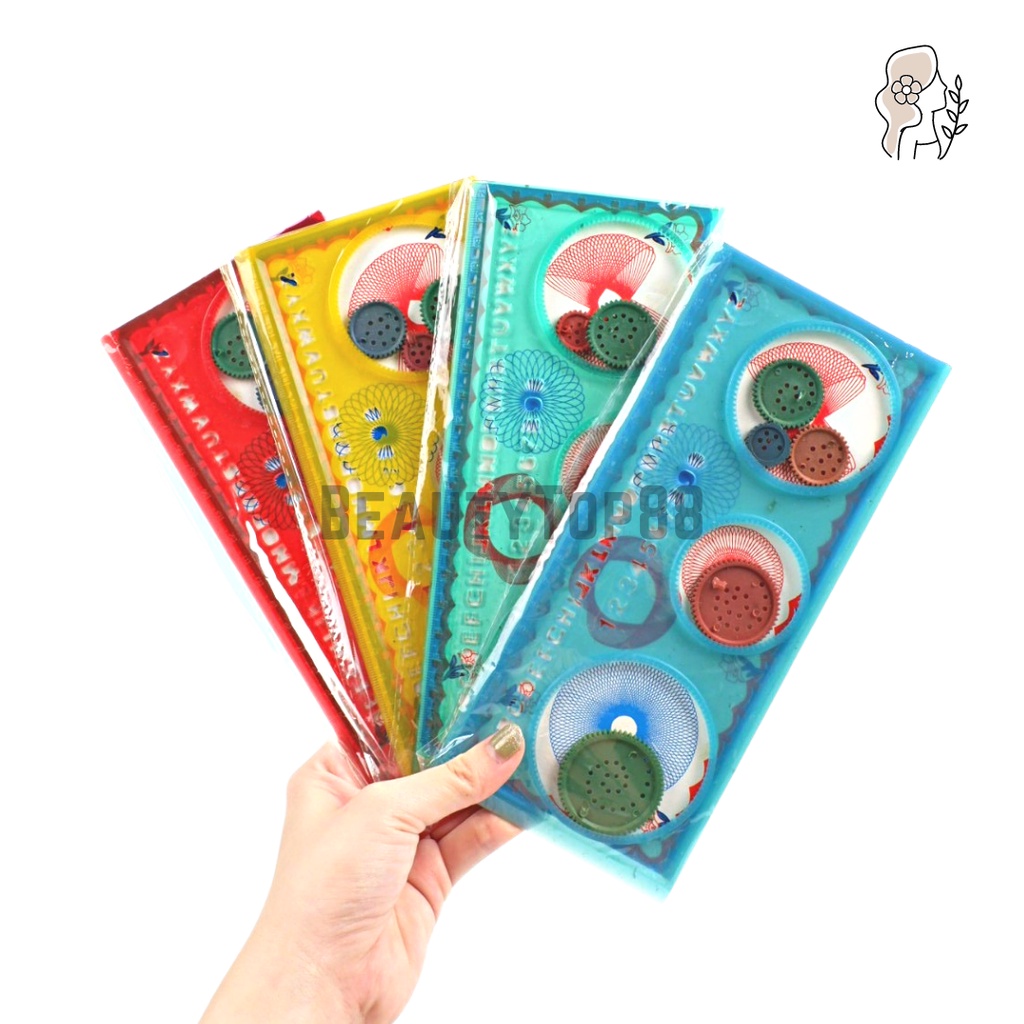 

Penggaris Gambar Pola Rotari / Garisan Rotary Bunga Kembang / Pattern Ruler Magic Spirograph Geometric