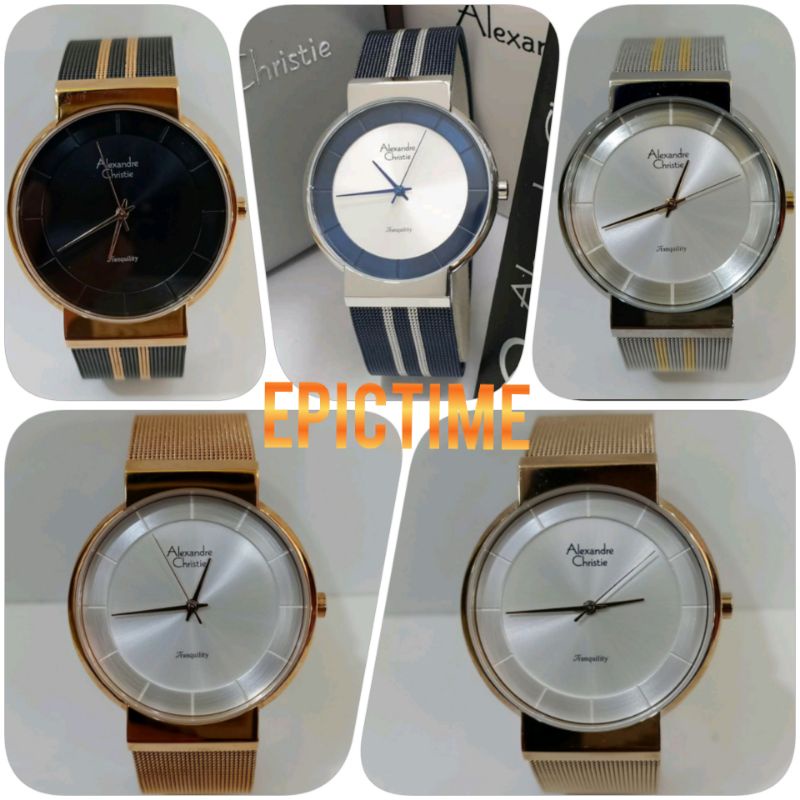 Jam Tangan Pria Alexandre Christie 8523 AC8523 AC 8523 Tali Besi Pasir / Stainless Steel