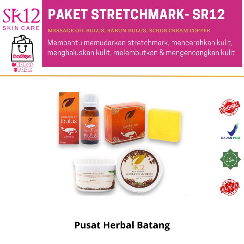 SR12 PAKET PENGHILANG STRETCHMARK / MENGENCANGKAN KULIT / MENCERAHKAN KULIT / MENGHILANGKAN BEKAS LUKA ATAU GATAL