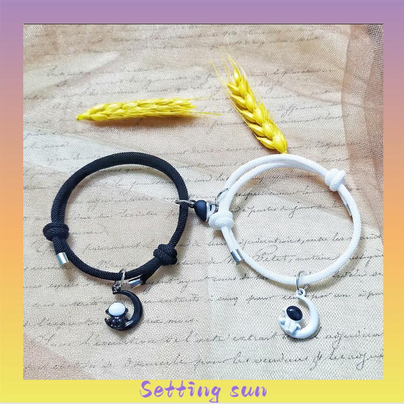 2Pcs Gelang Magnetik Pasangan Astronaut Uniseks Bintang Hadiah Perhiasan Fashion TN