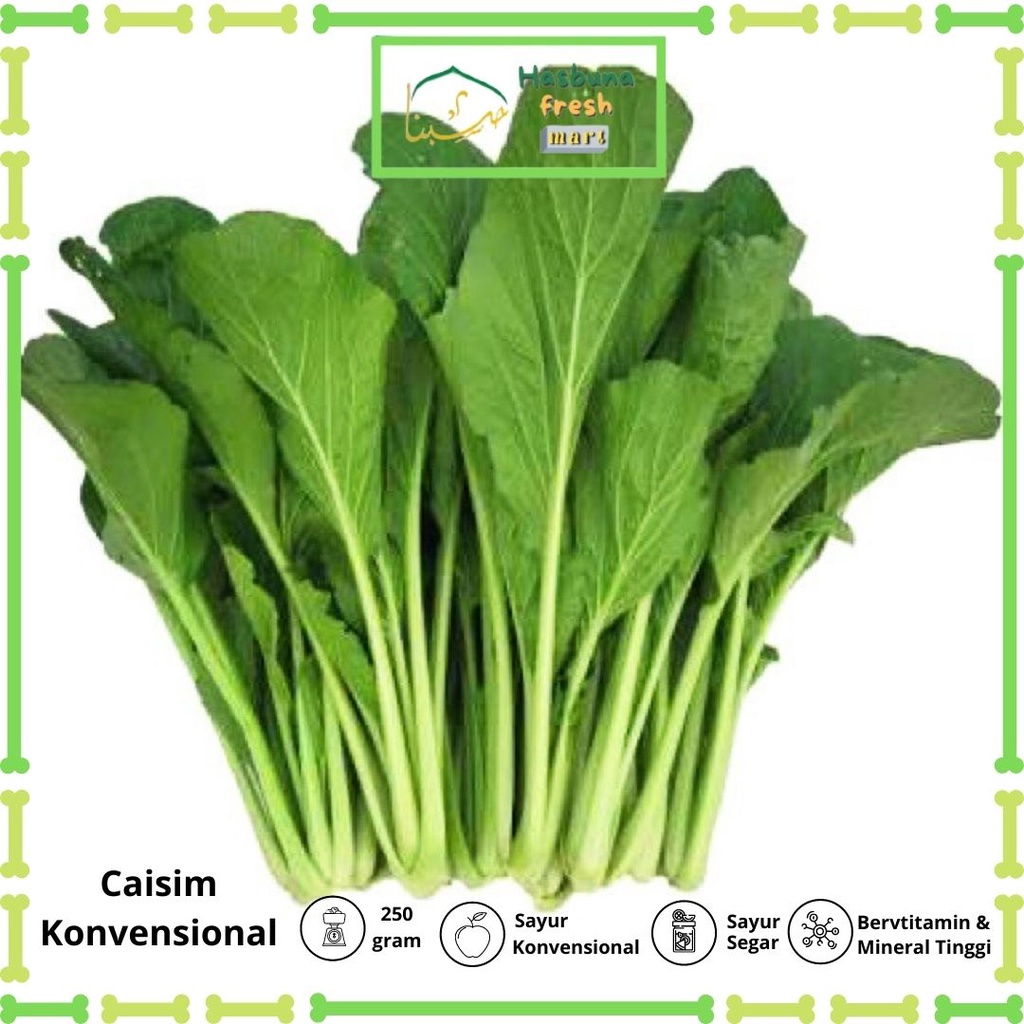 

Caisim / Sawi Hijau 250gr Konvensional HASBUNA Fresh Mart