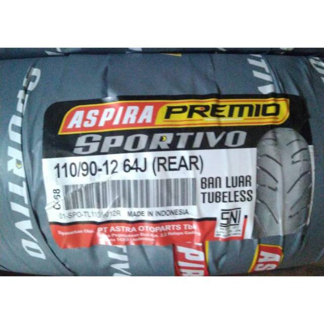 Ban aspira premio belakang 110/90-12 for scoopy esp new/vespa matic / freego