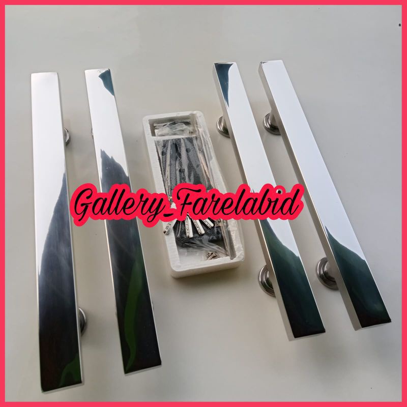 1 Meter Handle Pintu Rumah Stainless Steel Set Body Kunci Gagang Pintu 100 Cm Pegangan Pintu Kupu Tarung Tarikan Minimalis