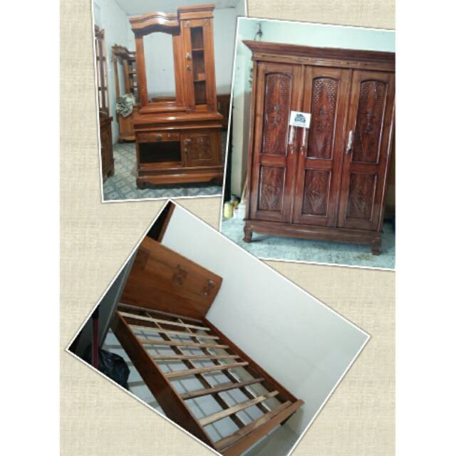 Paket lemari baju, tempat tidur dan meja rias (free ongkir wilayah Jakarta)