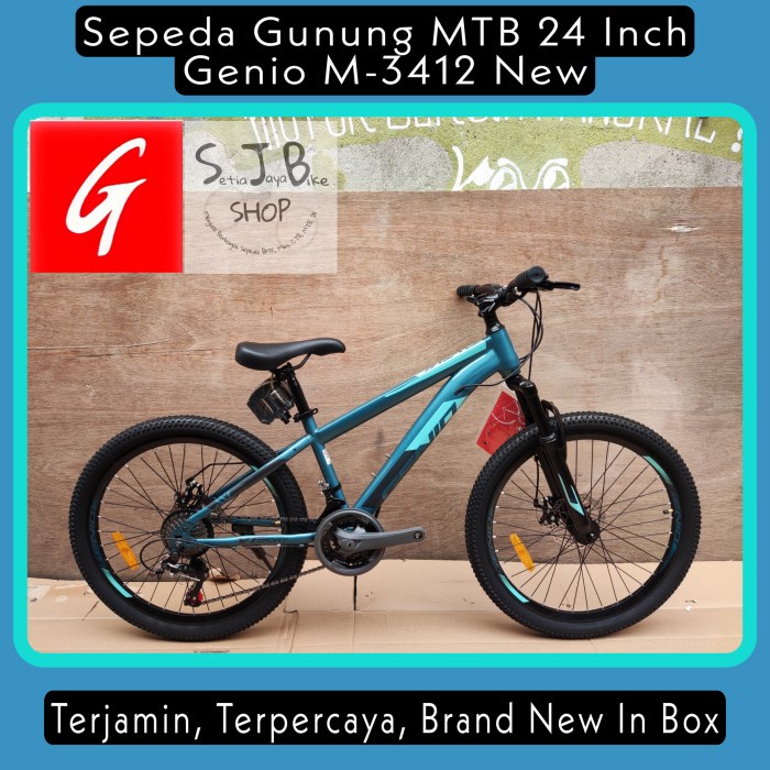 KHUSUS GOJEK/GRAB Sepeda Gunung MTB 24 Inch GENIO M3412 New - BL TQ BL
