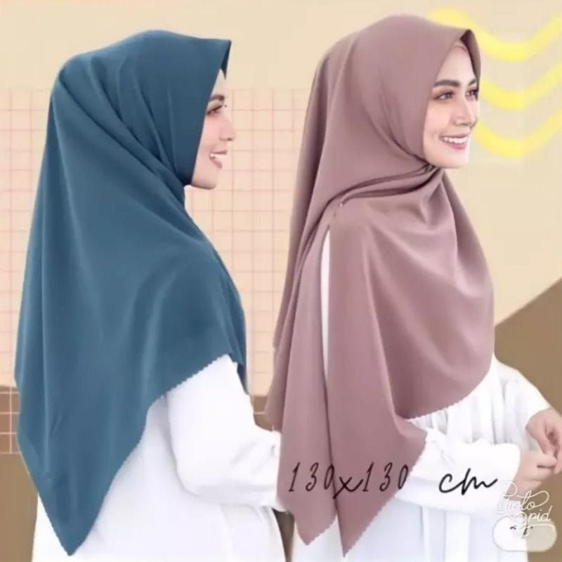 hijab segiempat Bella square laser cut syar'i jumbo 130x130 pollycotton premium