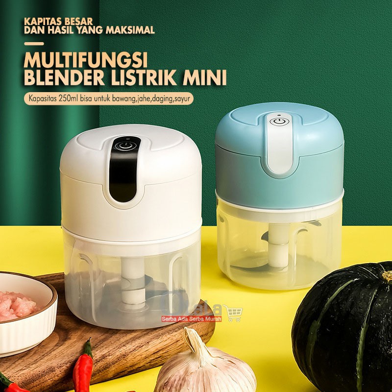 Blender mini Elektrik Otomatis | Food Chopper Portable / MANUAL - Blender mini Elektrik Otomatis Multifungsi |Food Chopper Portable / Alat Pencacah Bumbu Dapur / Alat Pemotong Bawang Cabai / Alat Pencincang Murah / Usb mini chopper electric