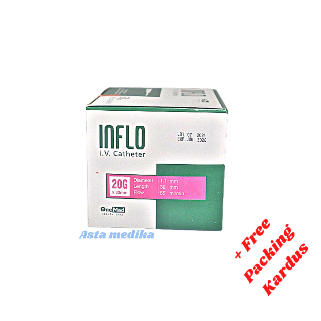 Inflo 18G 20G 22G 24G Onemed Jarum Infus Abocath Iv Catheter 18G 20G 22G 24G One Med