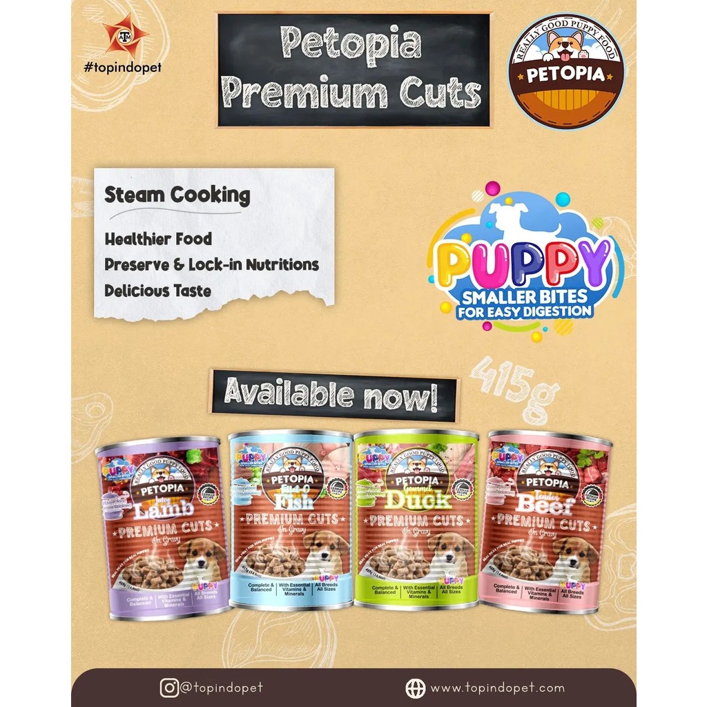 PETOPIA Kaleng 380 Gram Adult Puppy Makanan Basah Anjing PETOPIA Wet Dog Food