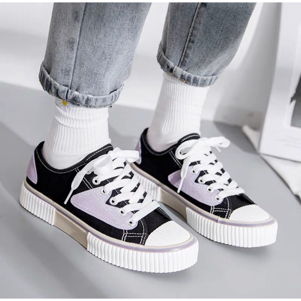 AVANCEID 1871 Sepatu Sneakers Wanita Canvas Kerja Sekolah Hitam Import