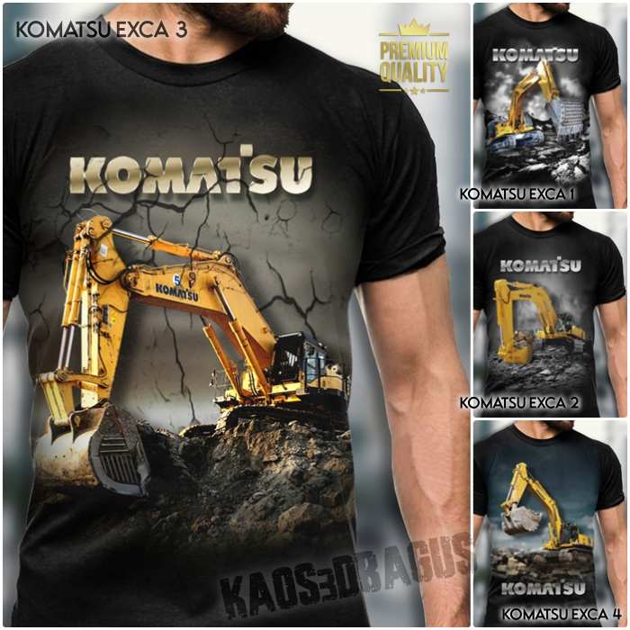 KAOS ALAT BERAT Baju Tambang Kaos Excavator KOMATSU Dewasa dan Anak Distro Kaos Tambang Premium Kere