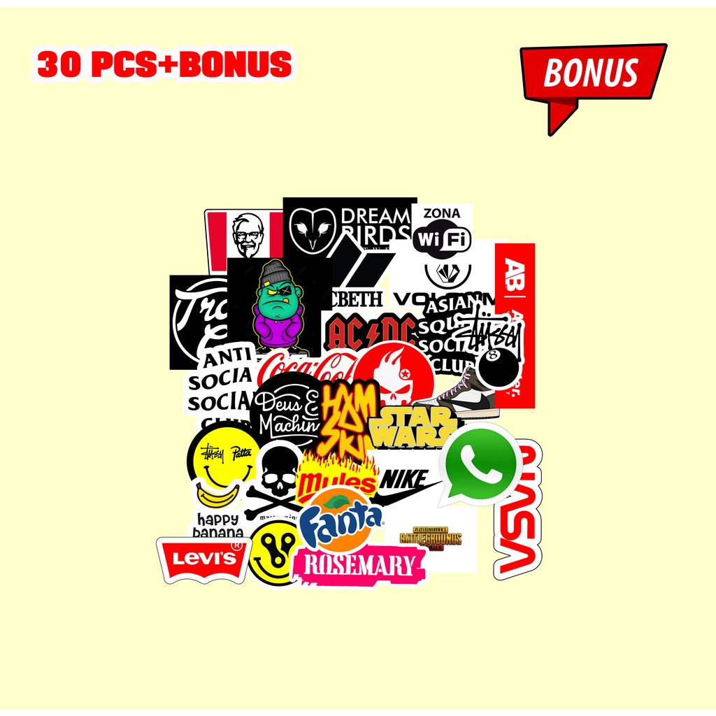 

Paket isi 30pcs random terbaru stiker brand graftac anti air high quality Tumblr Hypebeast