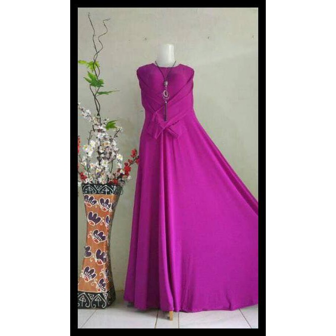 W2Q1 GAMIS POLOS JERSEY MURAH /GAMIS JERSEY POLOS AMBRELLA / GAMIS TERBARU - MERAH BATA FQ1P