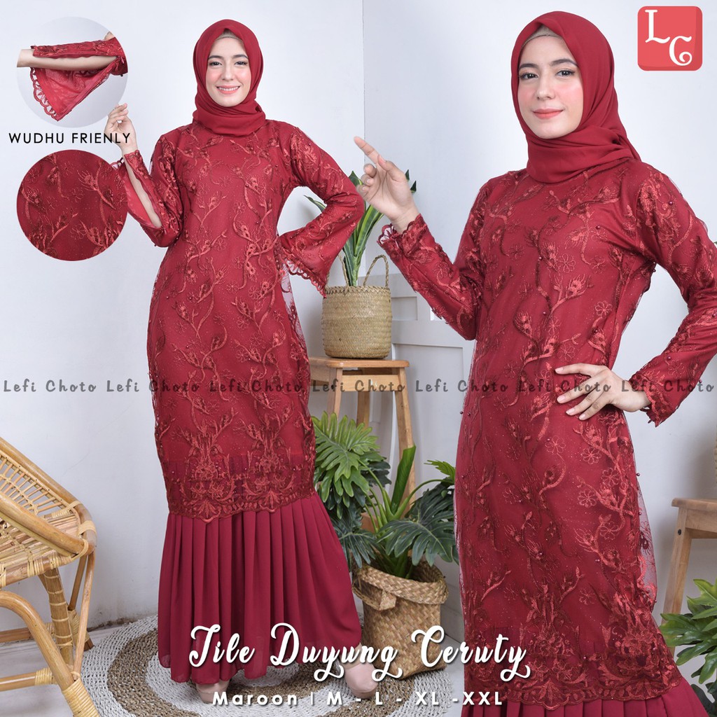 Setelan Gamis Tulle Duyung Ceruty