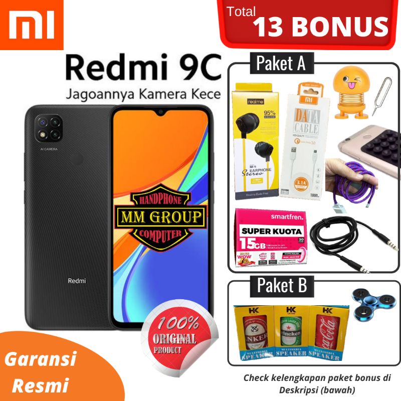 HP REDMI 9C RAM 3/32GB dan RAM 4/64 GB GARANSI RESMI