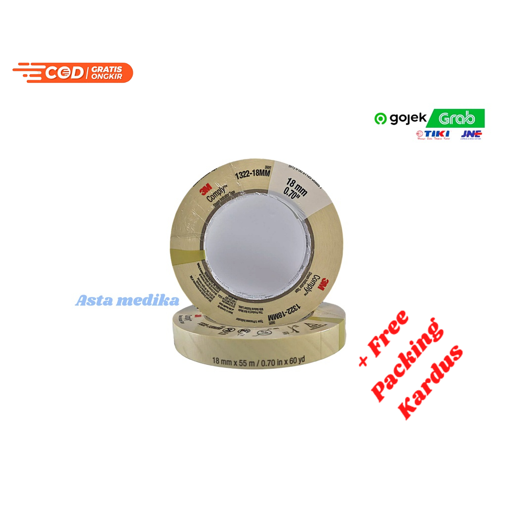 Autoclave Tape 12mm &amp; 18mm 3M - Comply Steam Indicator Tape - Adhesive Tape 1322 12mm &amp; 1322 18mm 3M