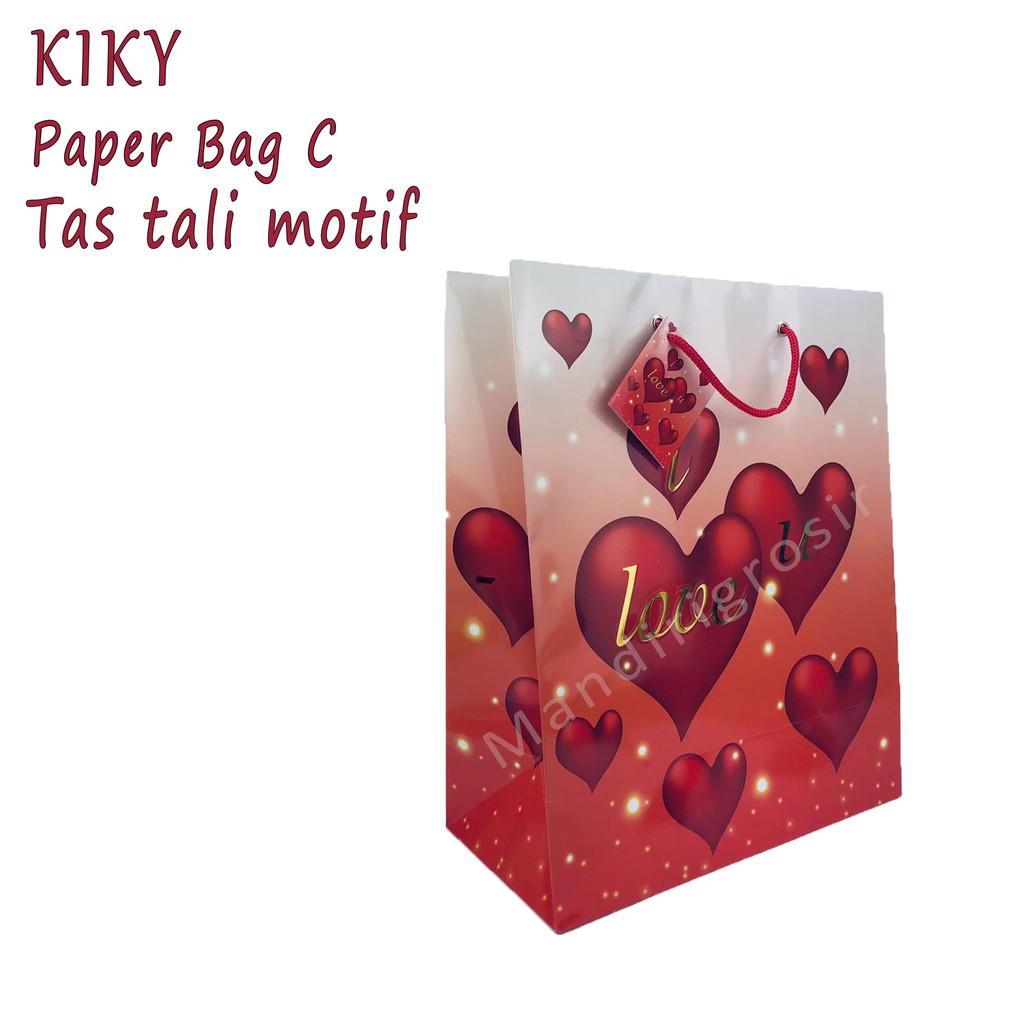 Paper Bag C *Kiky * Tas Tali Motif * 330x265x135mm