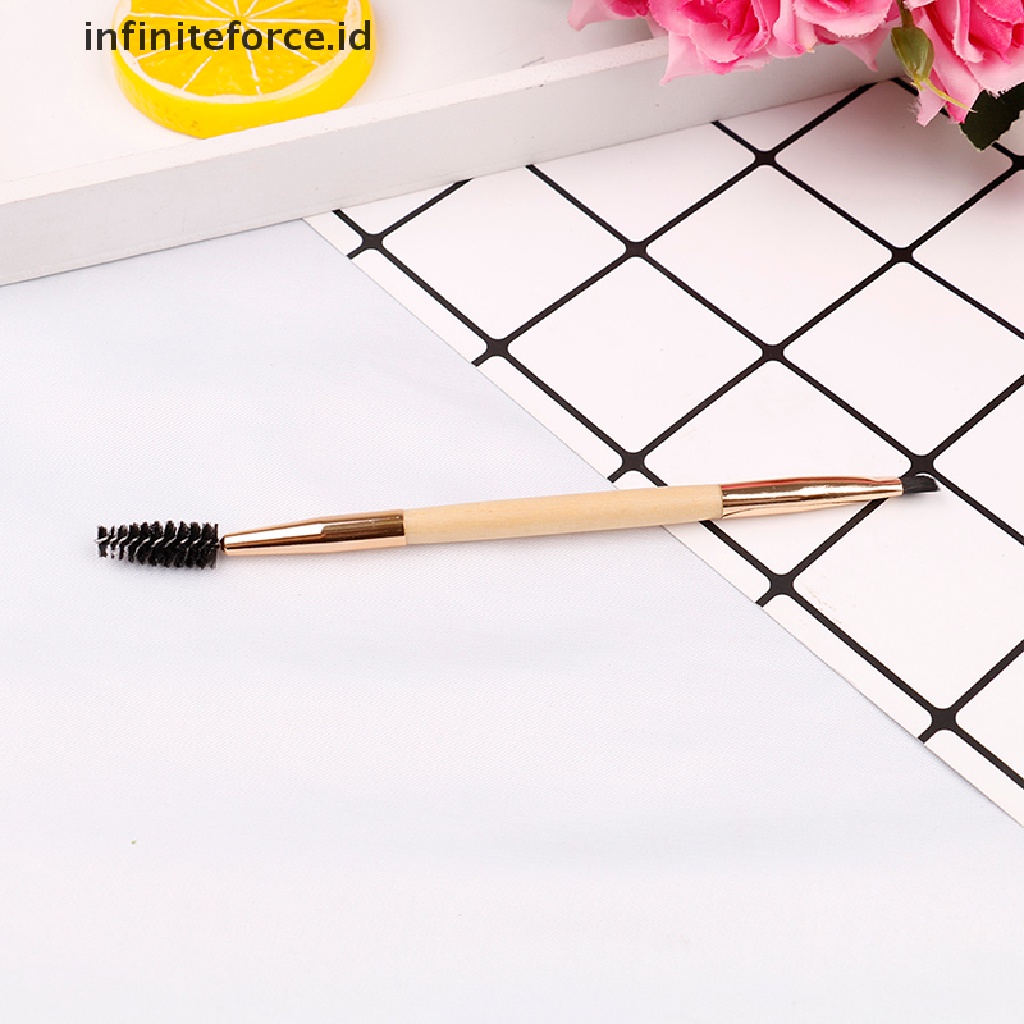 Infiniteforce.id Brush Alis + Sisir Bambu Untuk Makeup / Kosmetik Wanita