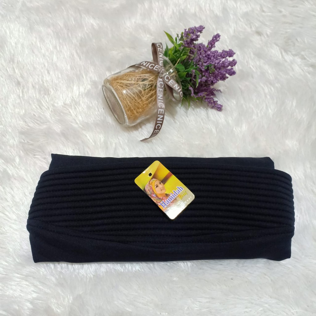 Hijab Bergo Oval Hamidah L,XL Jilbab Instan Hamidah  Kerudung Polos Hamidah Termurah Rumah Hija'b-HITAM