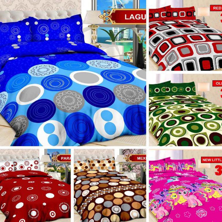 ( BISA COD ) SPREI BONITA 3D QUEEN UK 160X200 MOTIF MINIMALIS & KARAKTER TERBAIK [Kode 1|Kode 2|Kode