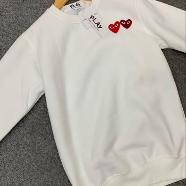 Sweater basic CDG play logo merah