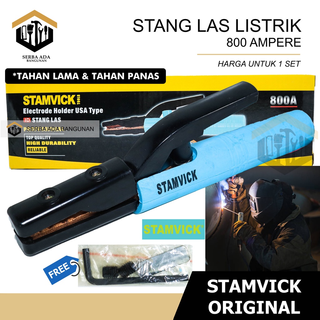 TANG LAS STAMVICK 800A PEGANGAN LAS 800 AMPERE GAGANG STANG LAS 800 AMP UNTUK TRAVO LAS SEGALA MERK