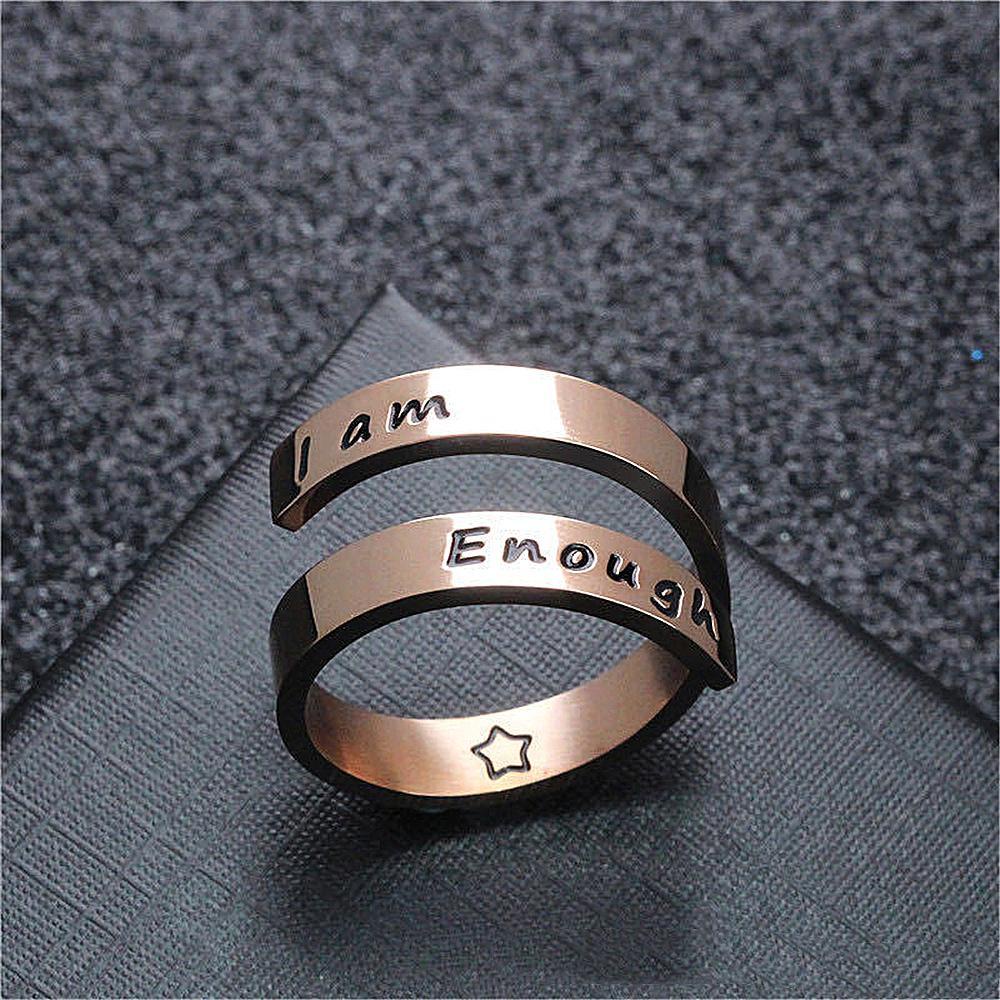 Cincin PREVA Cincin Modis Huruf Sederhana Terbuka Silver