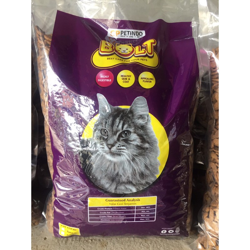 PAKAN KUCING BOLT 1kg MAKANAN KUCING MURAH BENTUK IKAN