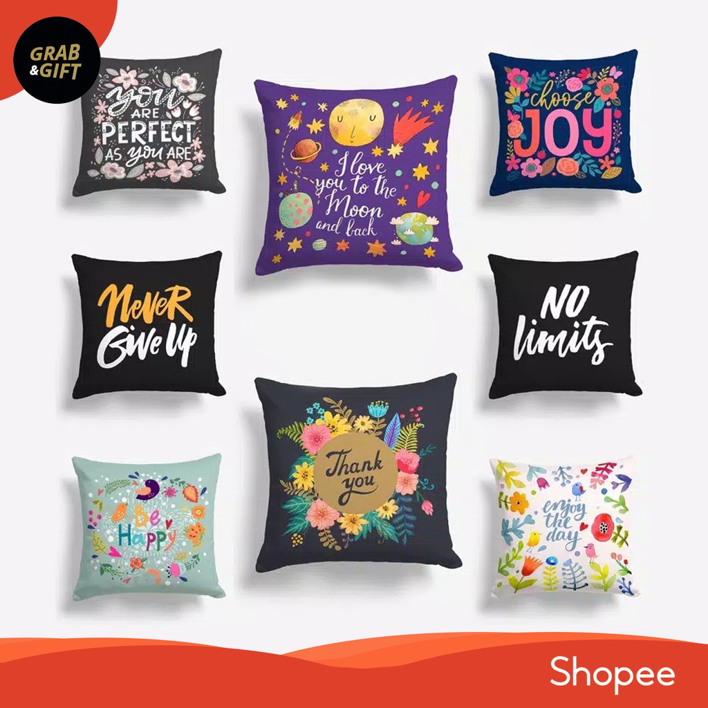 Bantal Sofa Motif Quotes 40x40 cm Cushion Pillow Motivasi