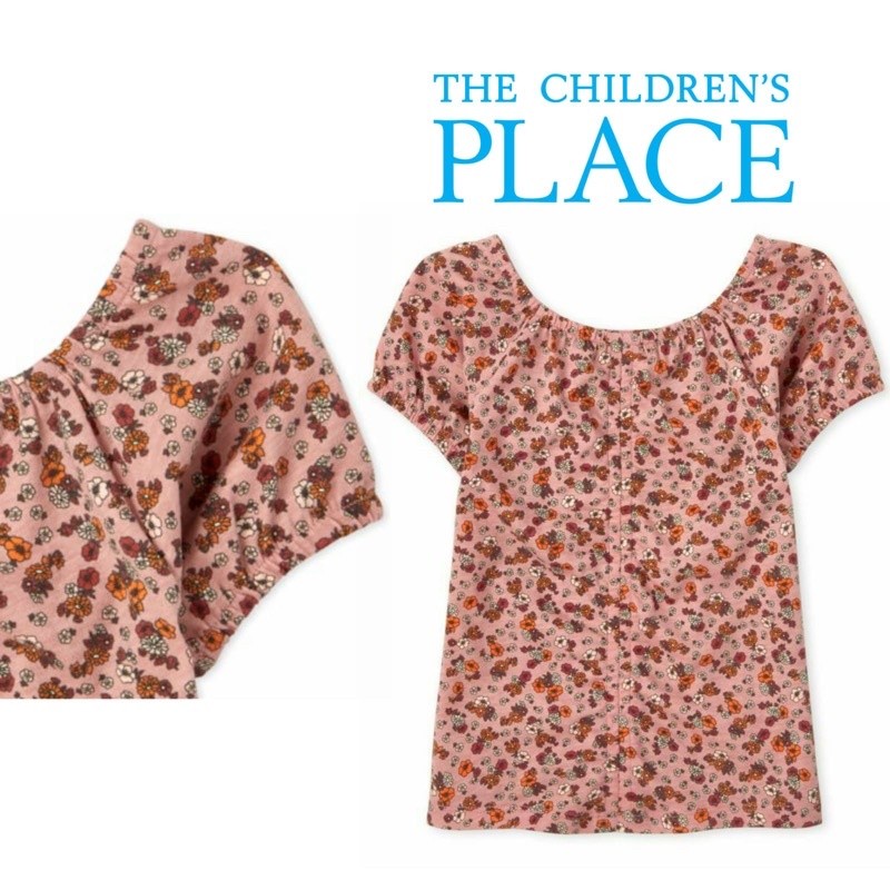 Atasan kaos Sabrina anak The Children's Place floral 4-16 T - 7-8 tahun
