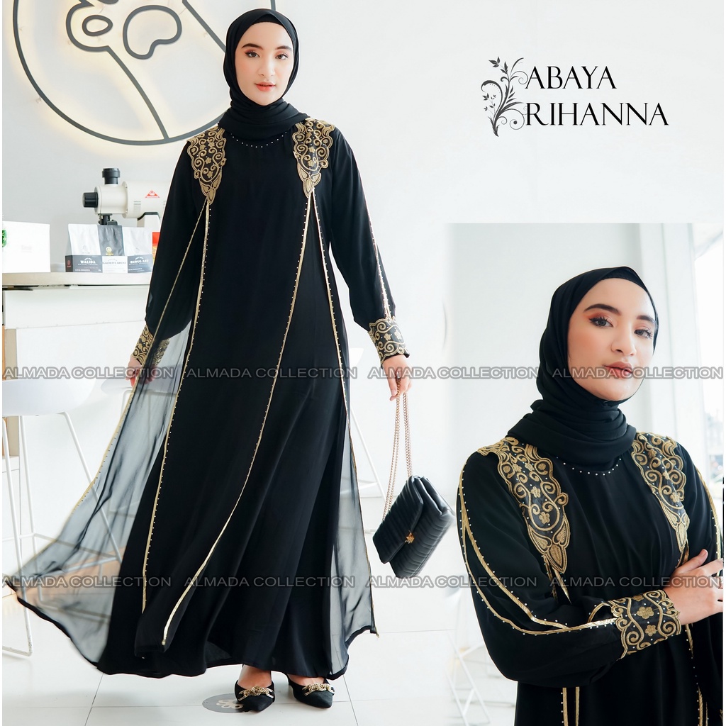 ABAYA GAMIS HITAM RIHANNA (Rihanna) ALMADA COLLECTION ORIGINAL