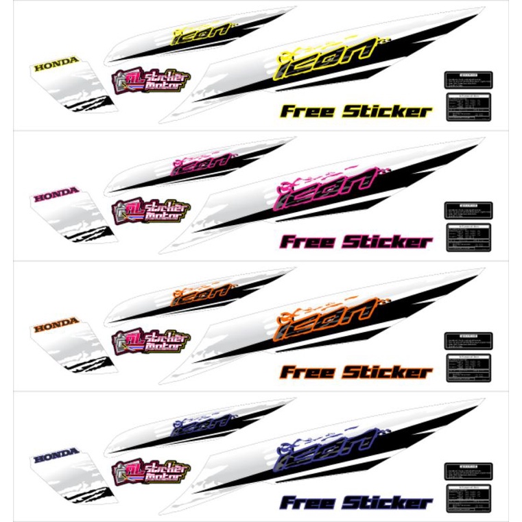 STRIPING BEAT KARBU TRANSPARAN ICON LIS MERAH/KUNING/HIJAU TUA/