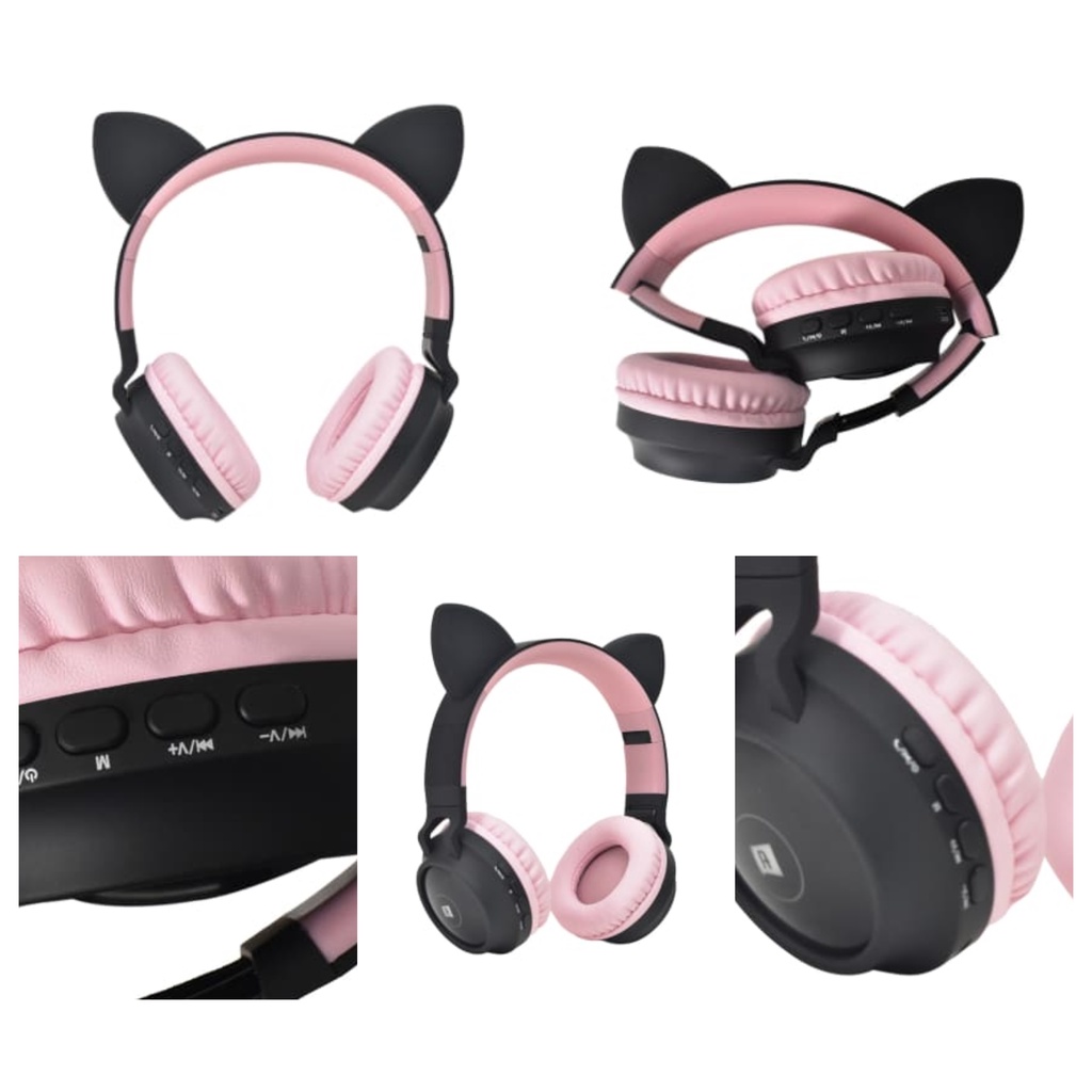ACE Ataru Headphone Bluetooth Bt028c - Hitam/pink