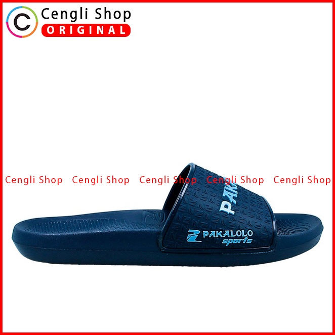 SANDAL SLIDE PAKALOLO PRIA ORIGINAL CASUAL BRANDED ASLI BIRU NAVY PB55