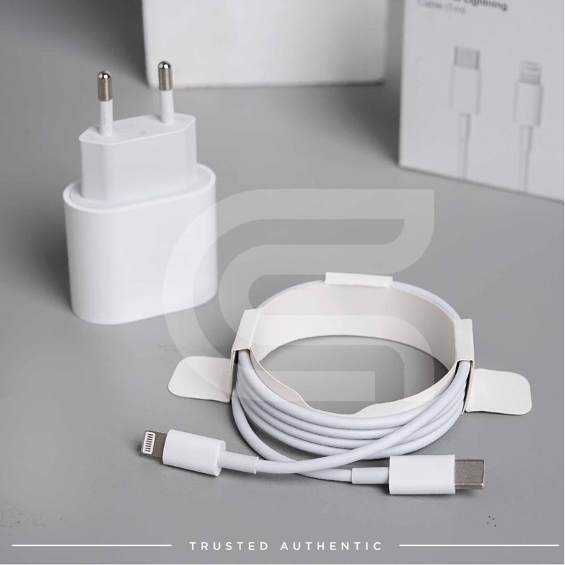 Charger Fast Charging - Lightning To USB-C Cable 1 Meter &amp; USB-C Adapter 18w