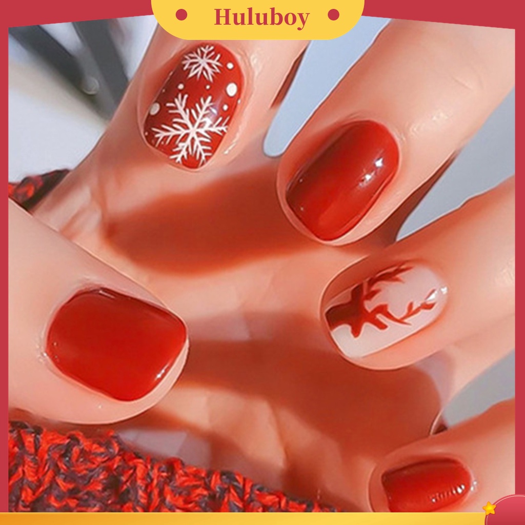 Huluboy Huluboy♡ 12 Grids / Box Stiker Sequin Mini Tema Natal Untuk Manicure