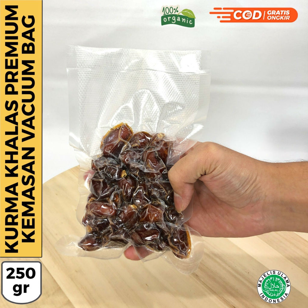 

KURMA KHALAS THERMO VAKUM KEMASAN 250GRAM | Kurma Khalas Original | Kurma Khalas Thermo 250gram | Kurma Khalas Fresh | Kurma Khalas Bisa COD