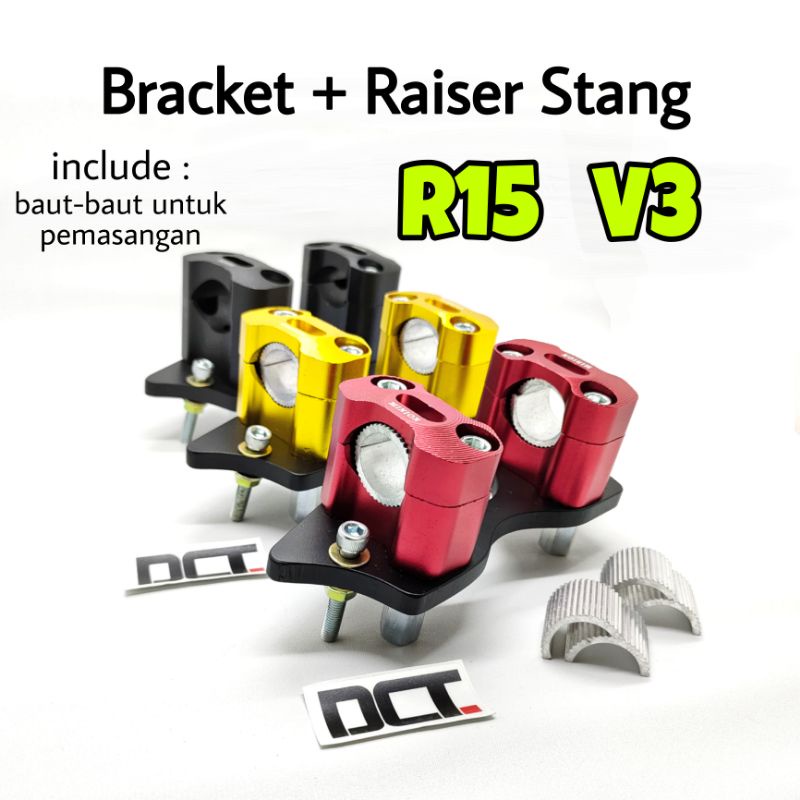 Breket Dudukan Plus Raiser Stang RZR Fatbar Baplang Yamaha R15 V3 VVA Braket Dudukan Stang R15 V3 VV