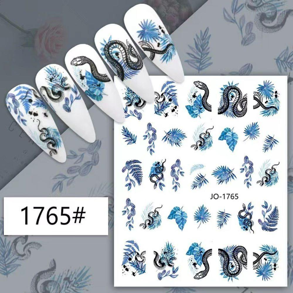 Lily Nail Art Sticker Stiker Kuku Manicure Bunga Printing Kerangka