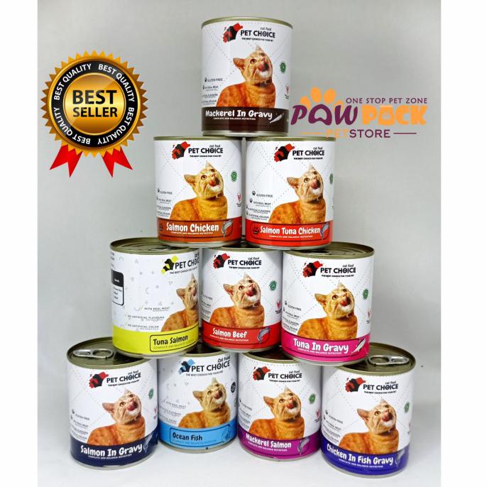 Makanan Kucing Kaleng Pet Choice 340gr wet cat food basah - mackrel ingravy