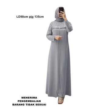 ASDF Maxy Undangan Aulia Gamis Undangan Baju Pesta  Dress Muslim Kondangan Wanita Gamis Brukat