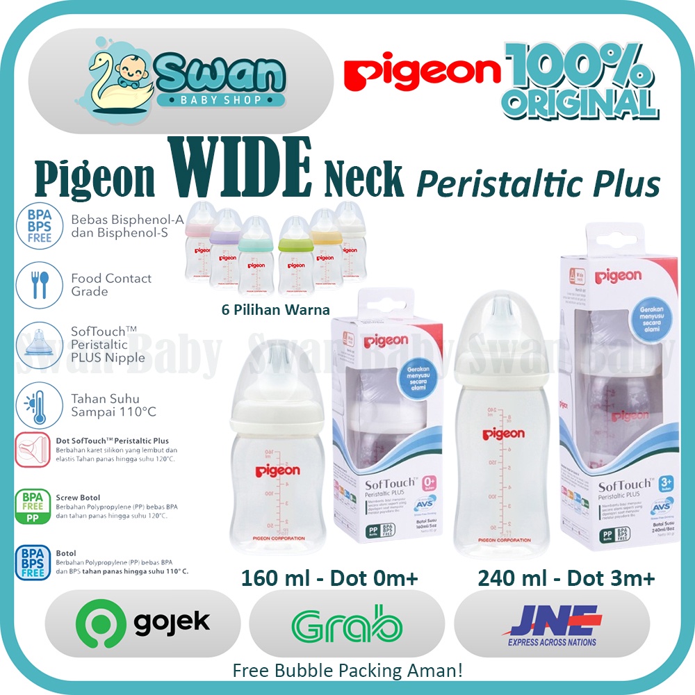 Pigeon Botol PP Wide Neck W/ P-Plus Nipple