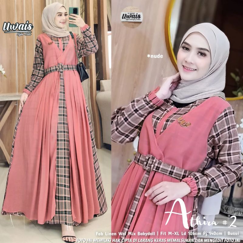 gamis athira #2 by uwais (linen wol mix babydoll)